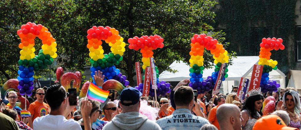 A pride parade in Canada, pushing for equal rights for queer people in the country.
